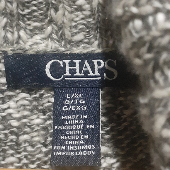 Chaps Women's Poncho Like Cropped Sweater Gray Knit Cowl Neck Size L / XL - Picture 7 of 8